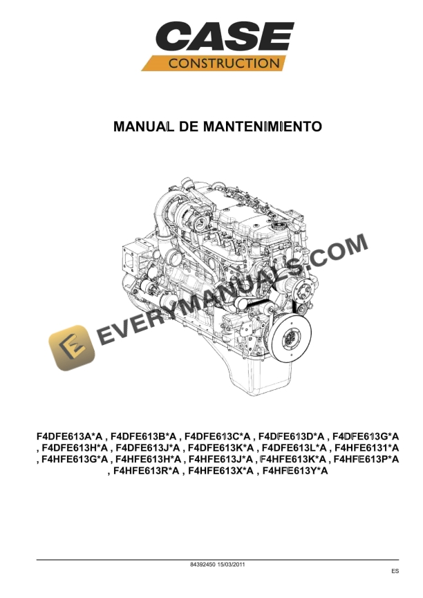 case f4dfe613a a f4dfe613b a f4dfe613c maintenance manual 84392450 es 1