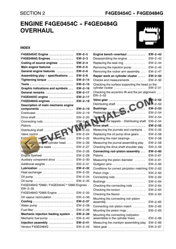 Case F4GE0454C, F4GE0484G Engine Repair Manual-2