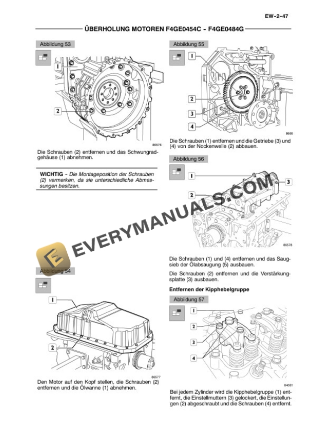 Case F4GE0454C, F4GE0484G Engine Repair Manual 9-88920 GE-4