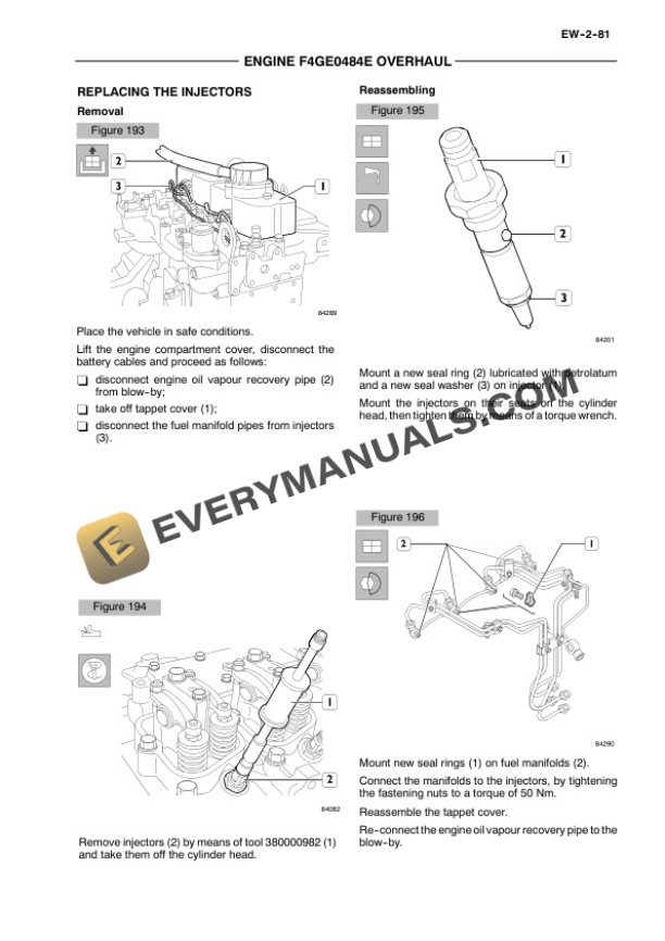 Case F4GE0484E, F4GE0684F, F4HE0684J Engine Repair Manual 9-88930-3