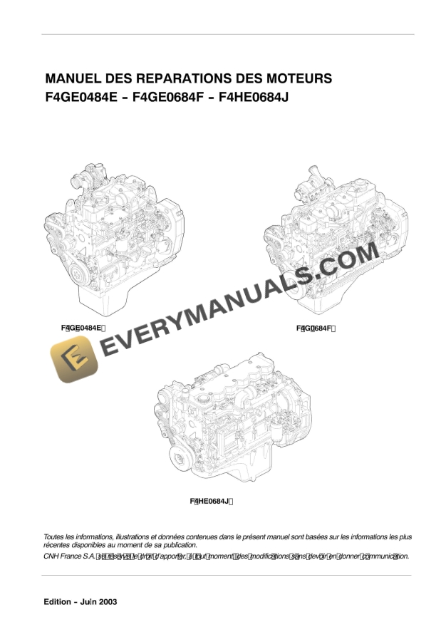 case f4ge0484e f4ge0684f f4he0684j engine repair manual 9 88940 fr 1