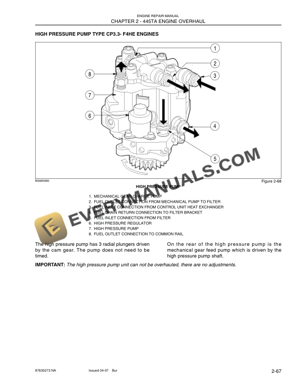 Case F4GE9454H, F4GE9454J, F4GE9484D, F4HE9484A Engine Repair Manual 87630273NA-5
