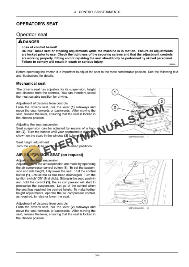 Case Farmall 105V Tractor Operator Manual 47496802-2