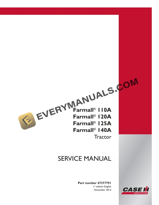 case farmall 110a 120a 125a 140a tractor service manual 47377791 1