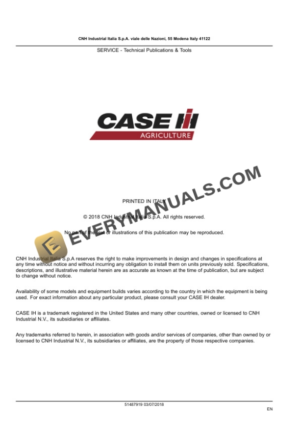 Case Farmall 110U, 120U Tier 4B (Final) Tractor Service Manual 51487919 PDF 5 Case Farmall 110U, 120U Tier 4B (Final) Tractor Service Manual 51487919 PDF - Image 3
