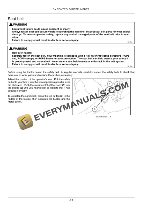 Case Farmall 115C Tractor Operator Manual 47537111-2