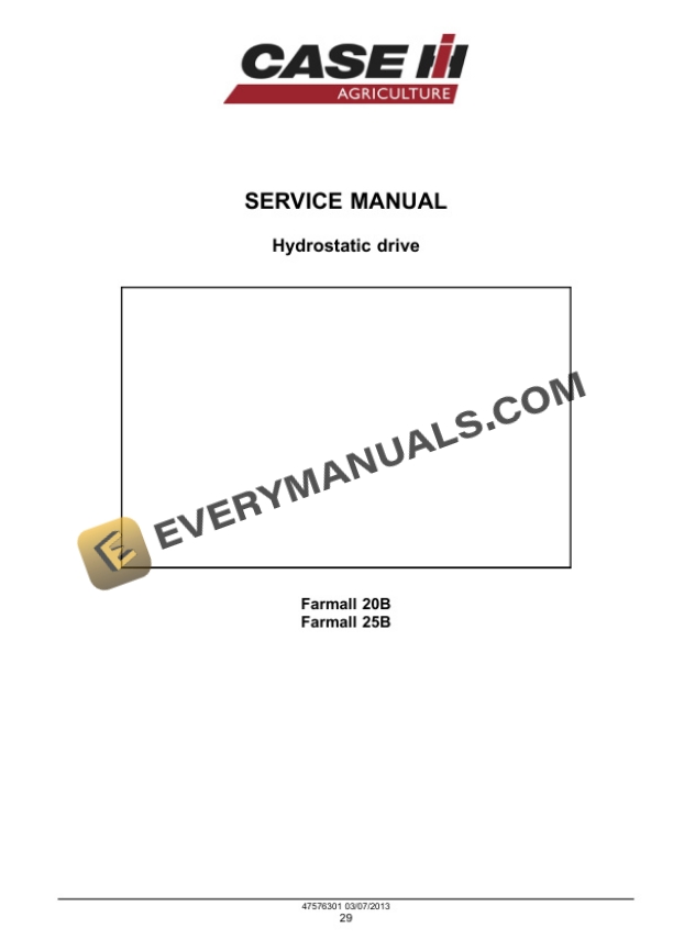 Case Farmall 20B, 25B Compact Tractor Service Manual 47576301 PDF 4 Case Farmall 20B, 25B Compact Tractor Service Manual 47576301 PDF - Image 2