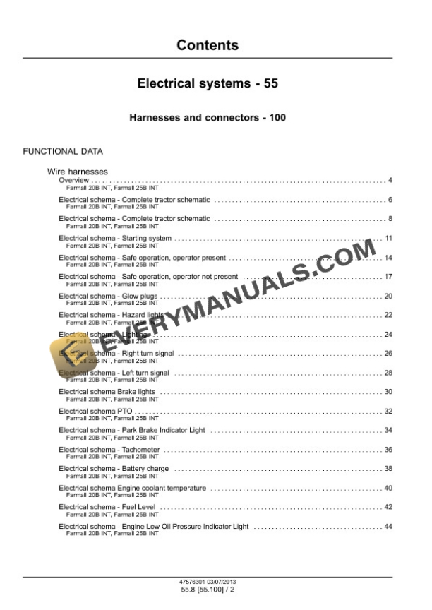 Case Farmall 20B, 25B Compact Tractor Service Manual 47576301 PDF 7 Case Farmall 20B, 25B Compact Tractor Service Manual 47576301 PDF - Image 5