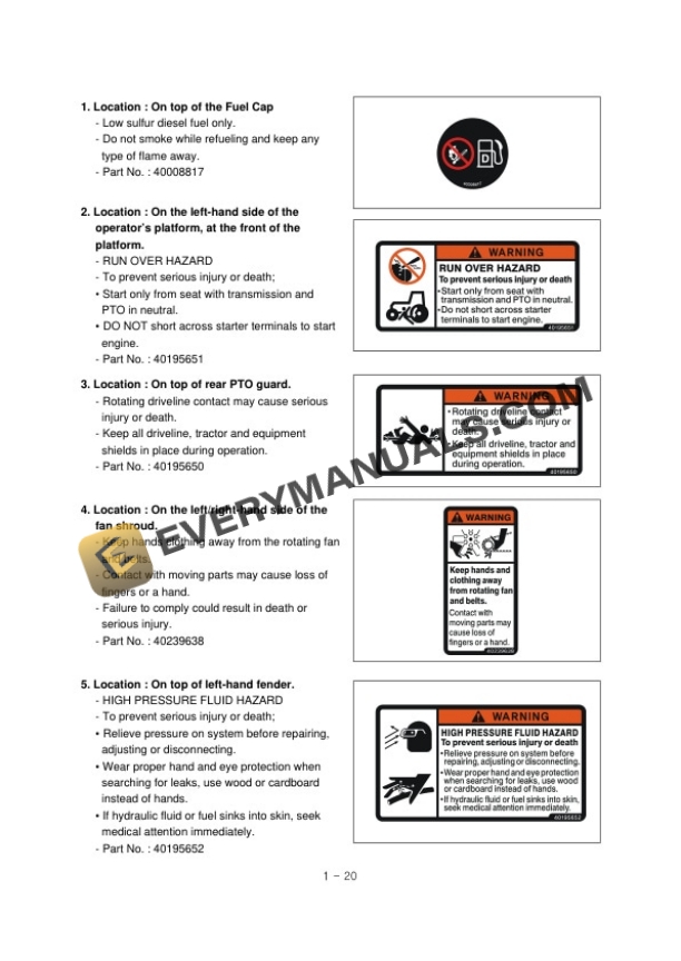 Case Farmall 30B, Farmall 35B Compact Tractor Operator Manual 52112704-2