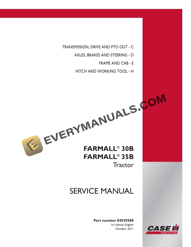 case farmall 30b farmall 35b tractor service manual 84559588 1