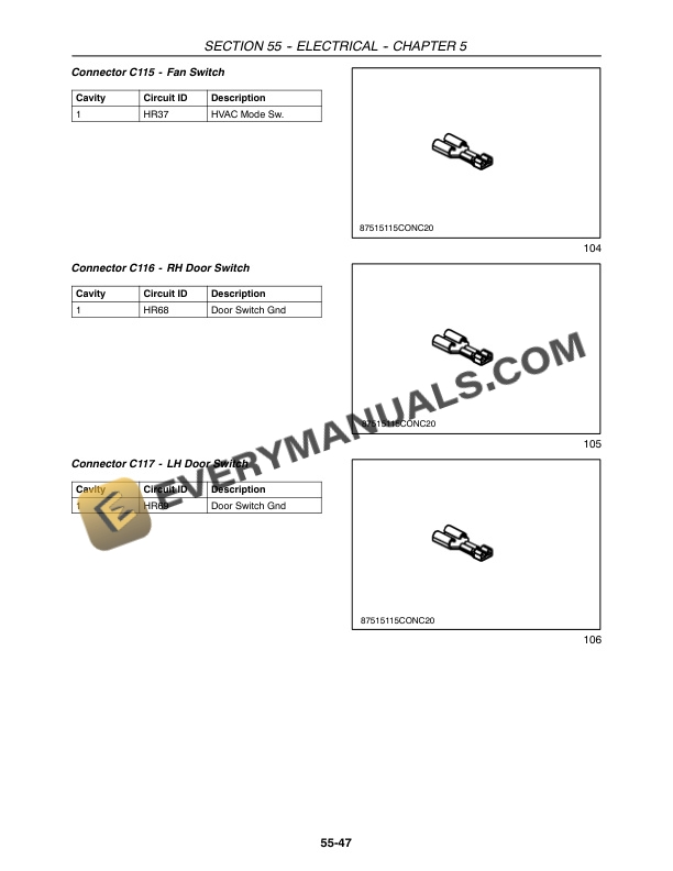 Case Farmall 40, 45, 50 Tractor With Cab and CVT Transmission Service Manual 84234519-3