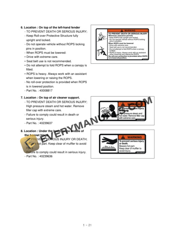 Case Farmall 40B, 50B Tractor Operator Manual 52112705-2