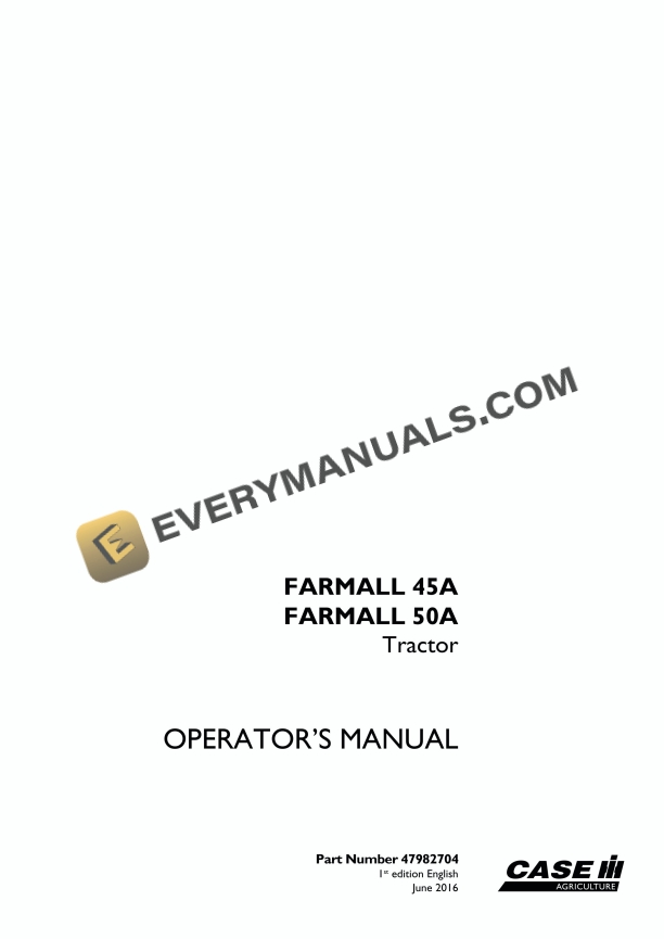 case farmall 45a 50a tractor operator manual 47982704 1