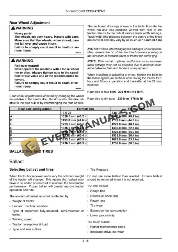 Case Farmall 45A, 50A Tractor Operator Manual 47982704-4