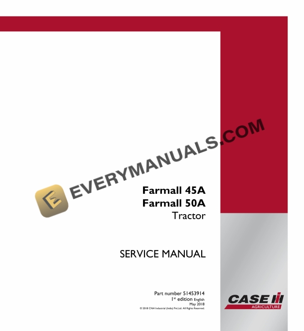Case Farmall 45A, 50A Tractor Service Manual 51453914 PDF