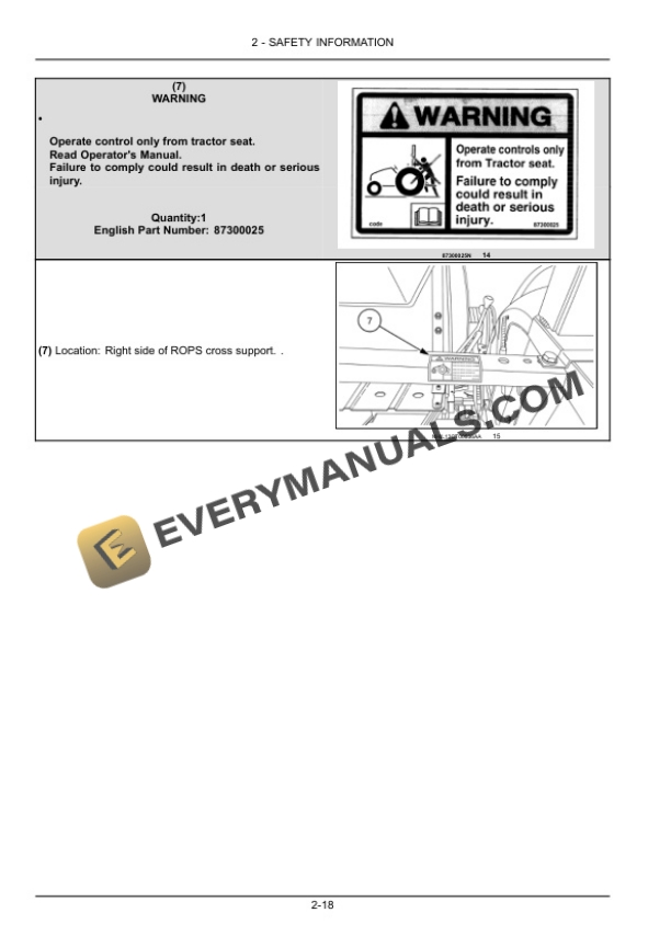 Case Farmall 45A, 55A Compact Tractor Operator Manual 47538442-2