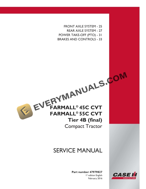 Case Farmall 45C CVT, 55C CVT Tier 4B (Final) Compact Tractor Service Manual 47979827 PDF 3 Case Farmall 45C CVT, 55C CVT Tier 4B (Final) Compact Tractor Service Manual 47979827 PDF