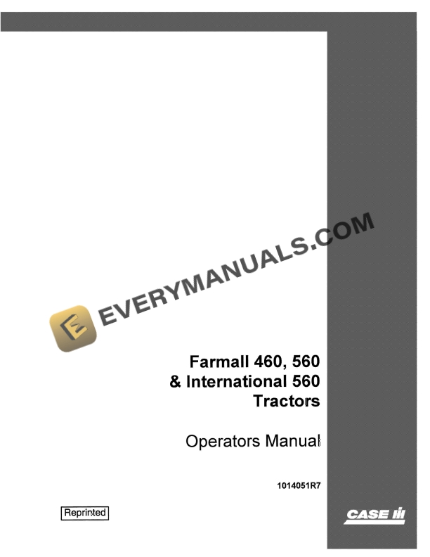 Case Farmall 460, 560, International 560 Tractor Operator Manual 1014051R7 PDF 2 case farmall 460 560 international 560 tractor operator manual 1014051r7 1