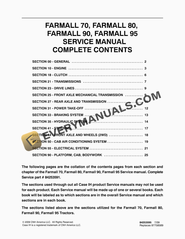 case farmall 70 80 90 95 tractor service manual 84253595 1