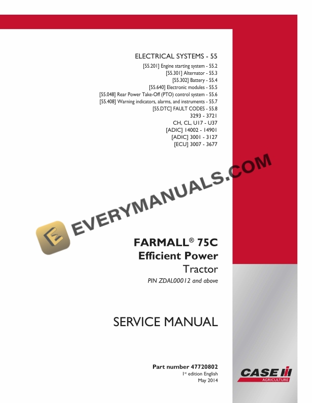 case farmall 75c efficient power tractor service manual 47720802 1