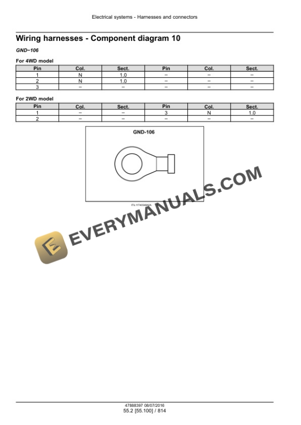 Case Farmall 75N, 85N, 95N, 105N, 105V Tier 3 Tractor Service Manual 48048540-3