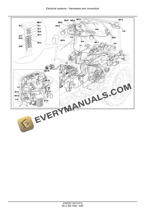 Case Farmall 75N, 85N, 95N, 105N, 105V Tier 3 Tractor Service Manual 48048540-5
