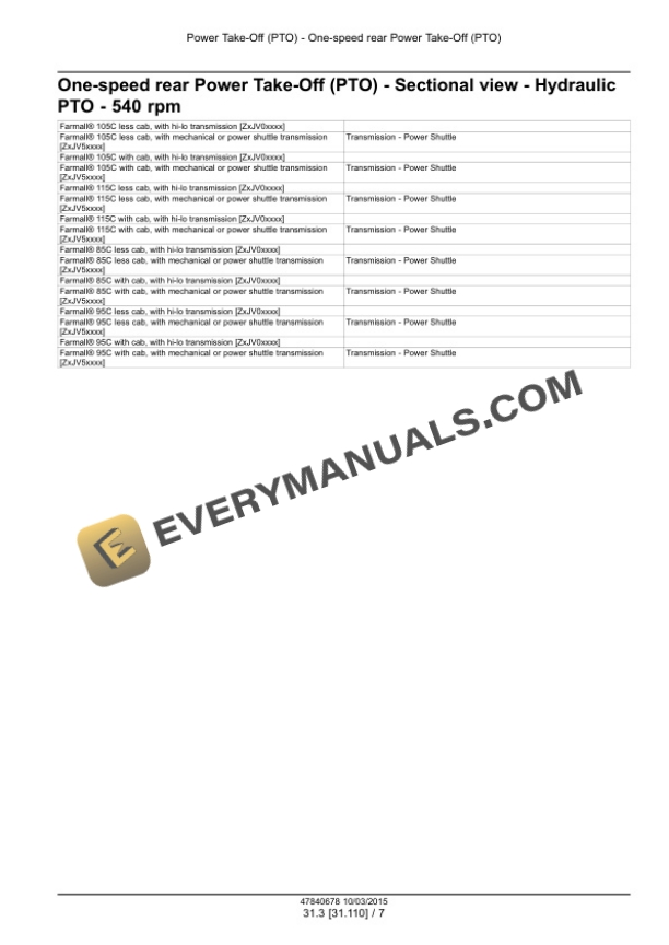 Case Farmall 85C, 95C, 105C, 115C With Hi Service Manual 47840678 PDF 4 Case Farmall 85C, 95C, 105C, 115C With Hi Service Manual 47840678 PDF - Image 2