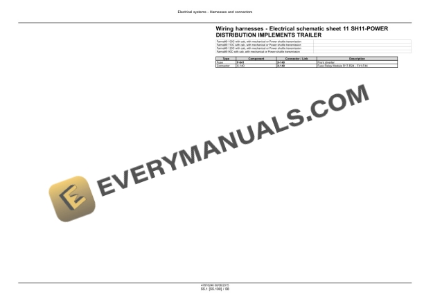 Case Farmall 90C, 100C, 110C, 120C Efficient Power Tier 4B (Final) Tractor Service Manual 47899710-2