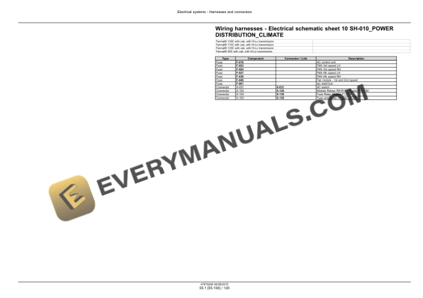 Case Farmall 90C, 100C, 110C, 120C Efficient Power Tier 4B (Final) Tractor Service Manual 47899710-3