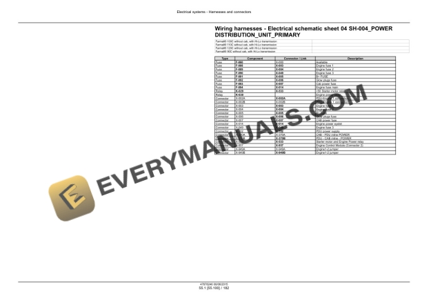 Case Farmall 90C, 100C, 110C, 120C Efficient Power Tier 4B (Final) Tractor Service Manual 47899710-4