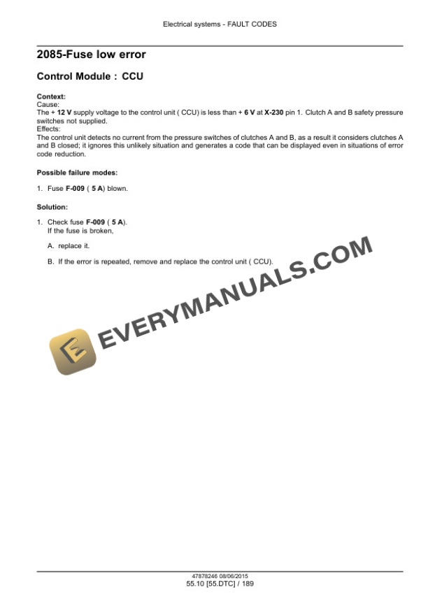 Case Farmall 90C, 100C, 110C, 120C Efficient Power Tier 4B (Final) Tractor Service Manual 47899714-3