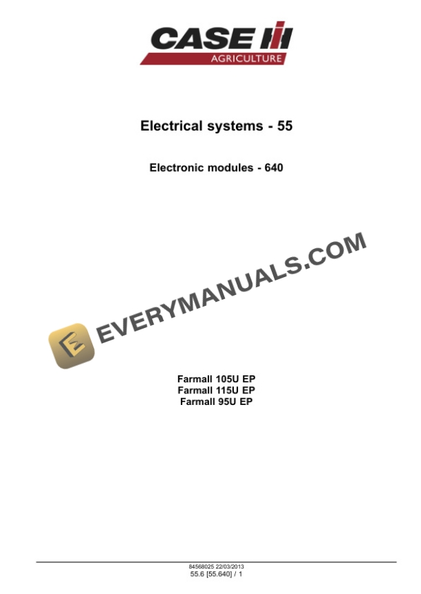 Case Farmall 95U EP, 105U EP, 115U EP Tractor Service Manual 47532846 PDF 4 Case Farmall 95U EP, 105U EP, 115U EP Tractor Service Manual 47532846 PDF - Image 2