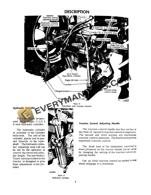 Case Farmall Fast-Hitch with Traction Control for McCormick Farmall 300, 350, 400, 450 Tractor Operator Manual 1004495R2-2