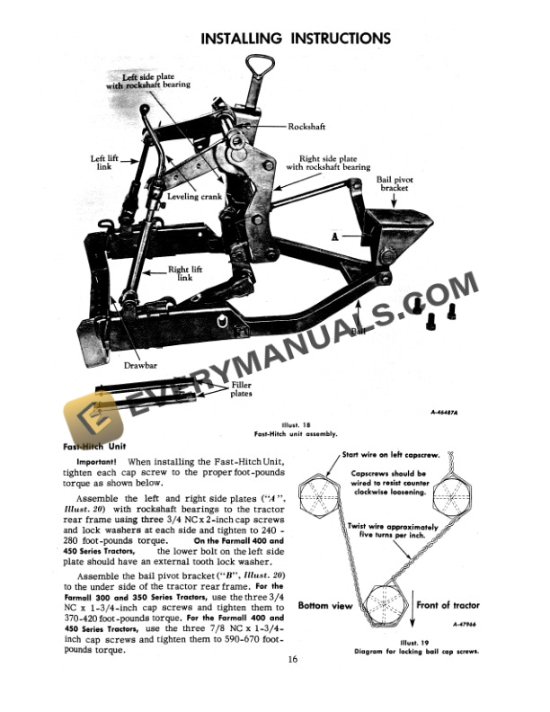 Case Farmall Fast-Hitch with Traction Control for McCormick Farmall 300, 350, 400, 450 Tractor Operator Manual 1004495R2-4