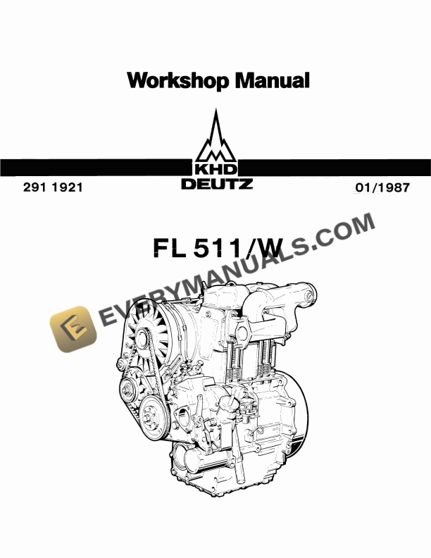 Case FL511-W Deutz Service Workshop Manual 291-1921 PDF