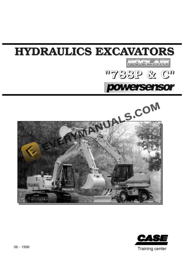 Case Hydraulic Excavators Poclan 788P, 788C Workshop Manual PDF