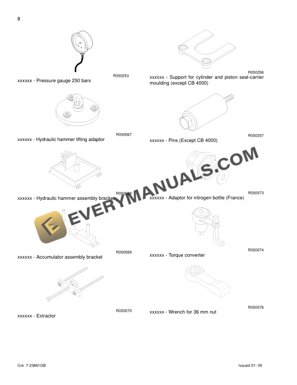 Case Hydraulic Hammers CB Series Service Manual 6036722100-4