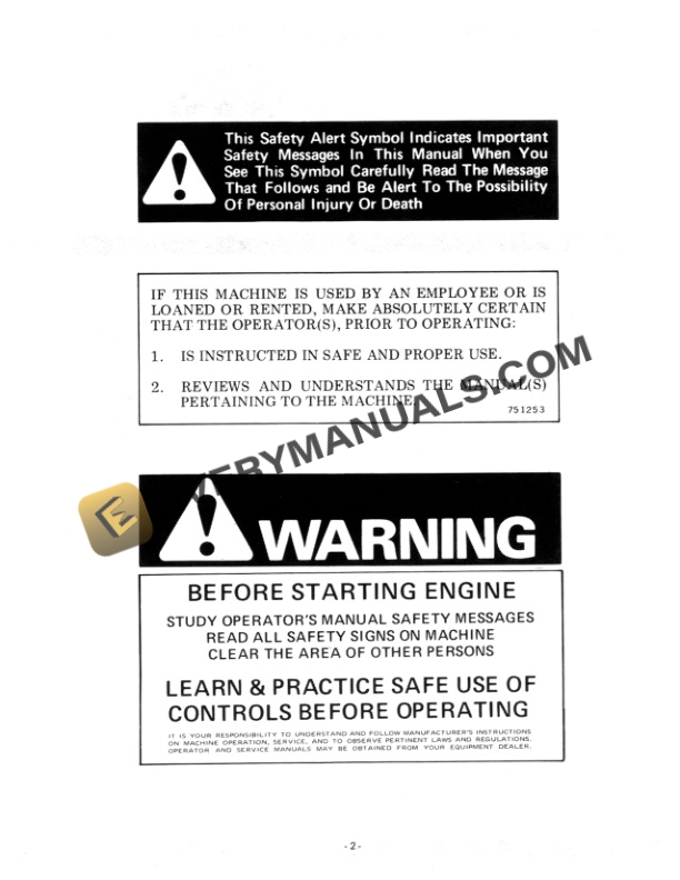 Case Hydraulic PTO Kit J-17 Operator Manual 9-50592-3