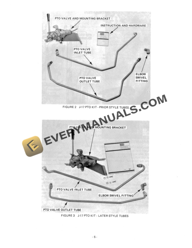Case Hydraulic PTO Kit J-17 Operator Manual 9-50592-4