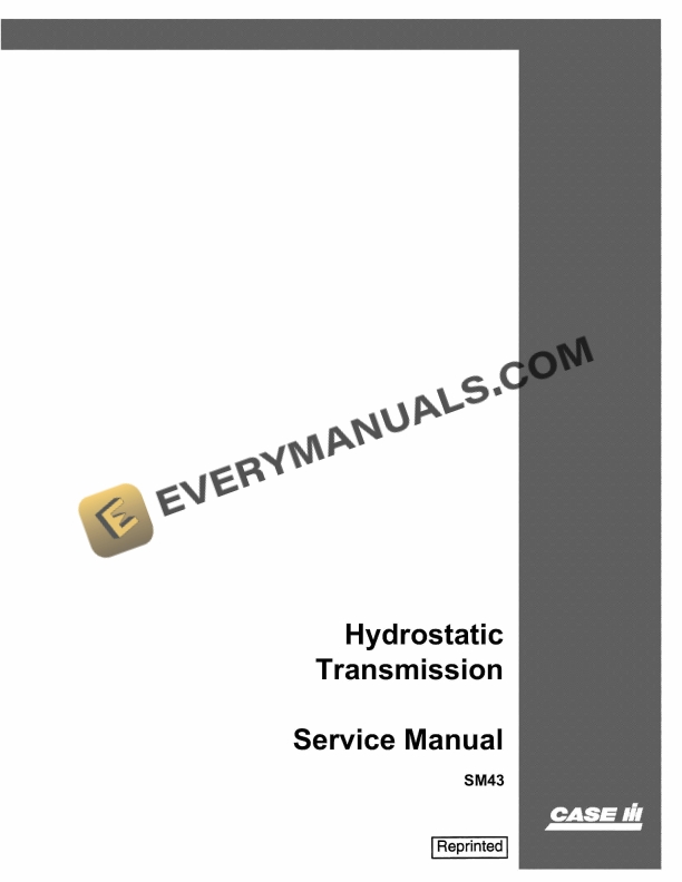 case hydrostatic transmission service manual sm43 1