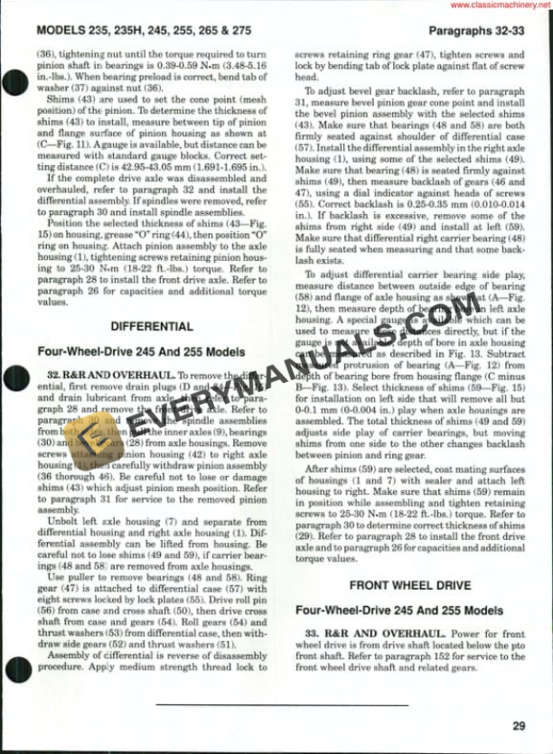 Case International 235, 235H, 245, 255, 265, 275 Tractor Shop Manual-2