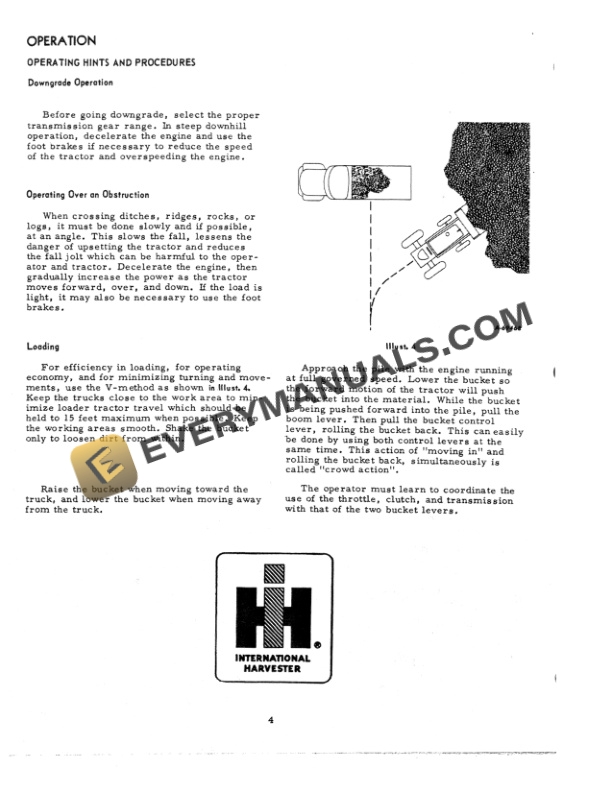 Case International 3000 Loader Operator Manual 1083748R1-2
