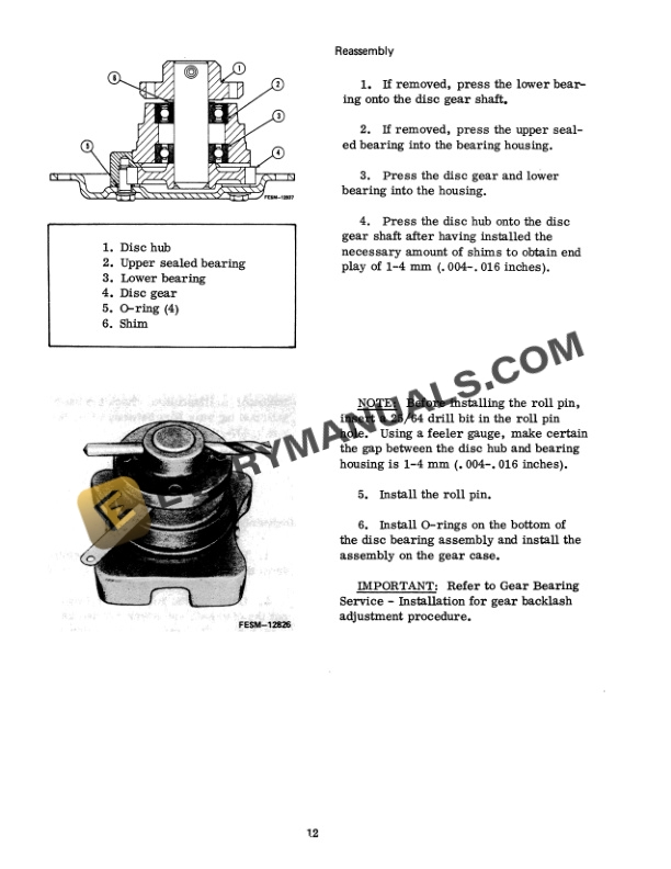 Case International 3104, 3105, 3106 Rotary Mower Service Manual GSS-1494-4