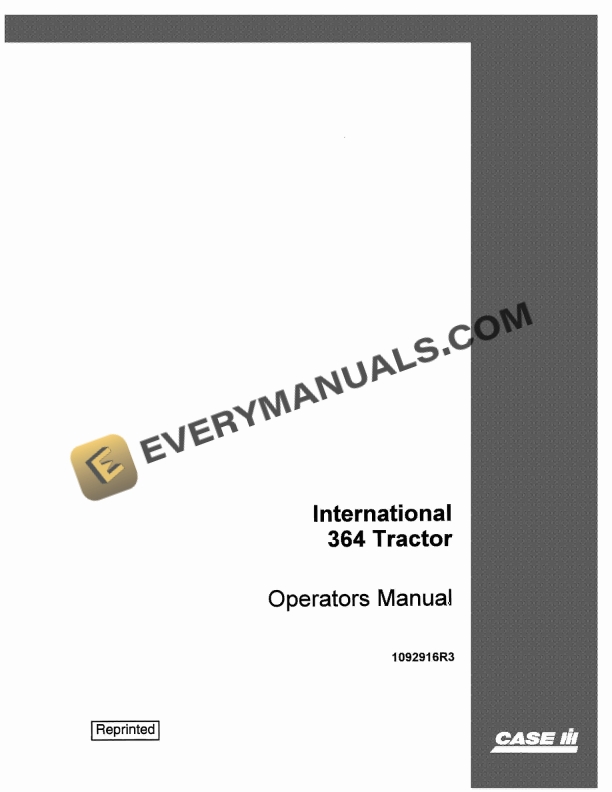 case international 364 tractor operator manual 1092916r3 1