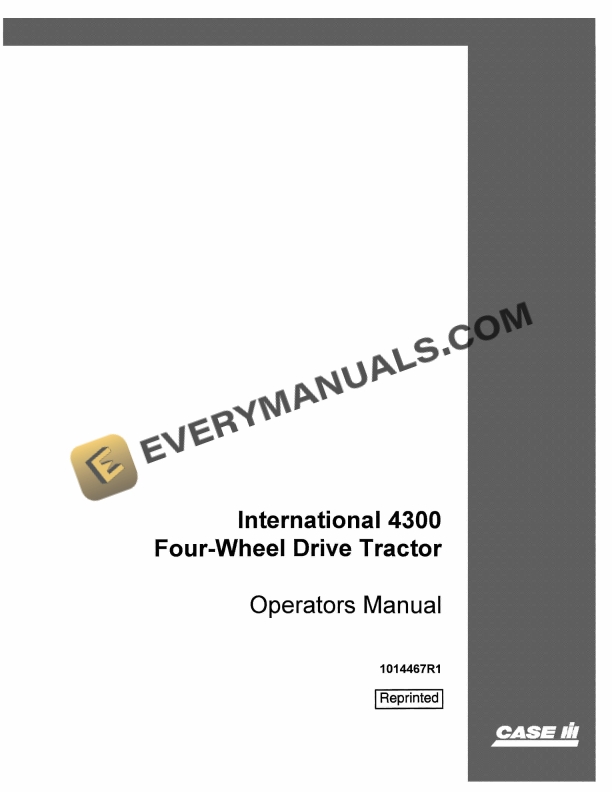 case international 4300 four wheel drive tractor operator manual 1014467r1 1