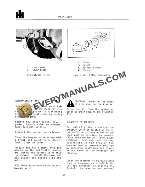 Case International 484, 584, 684, 784, 884, Hydro 84 Tractor Operator Manual 1135063R4-4