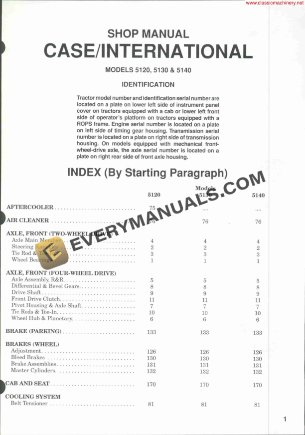 case international 5120 5130 5140 tractor shop manual 1
