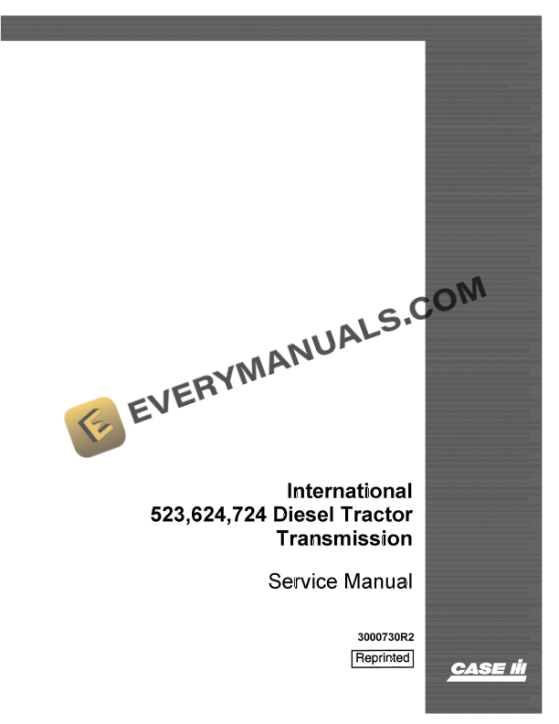 case international 523 624 724 diesel tractor transmission service manual 3000730r2 1