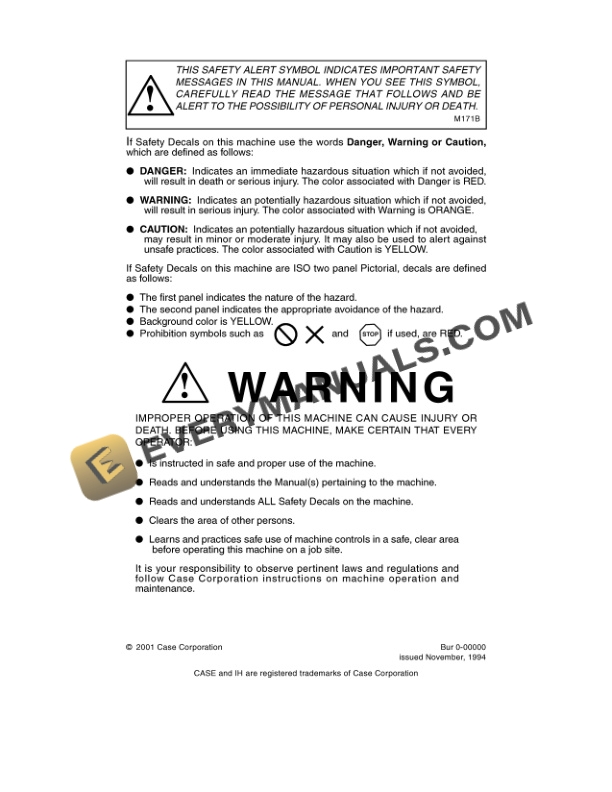 Case International 54 Blade Setting Up Instruction Operator Manual 1083347R2-2