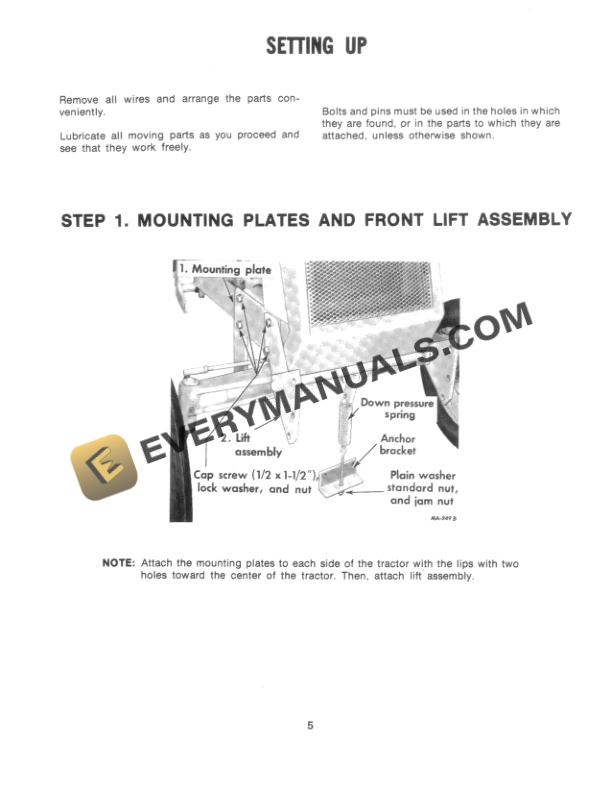 Case International 54 Blade Setting Up Instruction Operator Manual 1083347R2-4